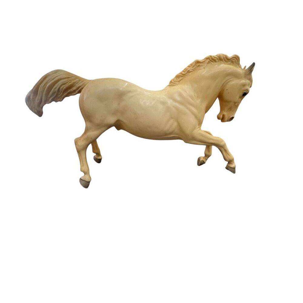 Vintage Plastic Horse Figurine Palomino Rearing Pose ~ 9.5”
